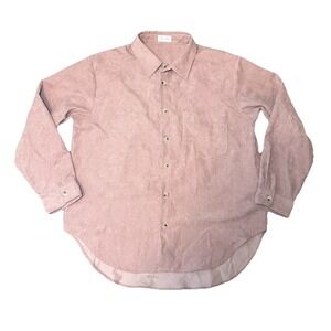 Pink Lily *NWOT* Women's LARGE Pink Corduroy Shacket Button Up Shirt